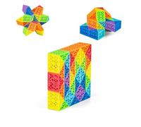 Hollow Magic Snake Cube Puzzle Twist Puzzle Brain Teaser Educational Toy Birthday Christmas Party Gift for Kids Rainbow color Multicolor (36 Segment Blocks)