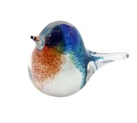 Hollow Memorial Glass Blue Tit | Handcrafted Glass Bird Keepsake | Remembrance Ornament for Loved Ones | Discreet Ashes Storage | Sympathy Gift Ashes within Glass Memorials