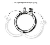 Hollow Metal Chastity Cage Stainless Steel Penis Cage Chastity Device Snap Ring with Opening and Closing Design Penis Lock Adult Sex Chastity Cage Sex Toy for Male
