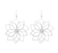 Hollow Metal Flower Earrings for Women Big Flower Drop Earrings Exaggerate Gold Floral Earrings Geometry Silver Flower Statement Earrings Birthday Jewelry for Women, Metal, No Gemstone