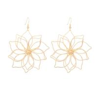 Hollow Metal Flower Earrings for Women Big Flower Drop Earrings Exaggerate Gold Floral Earrings Geometry Silver Flower Statement Earrings Birthday Jewelry for Women, Metal, No Gemstone