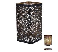 Hollow Metal Lampshade, 12 x 20 cm, Metal Lampshades, Retro Floral Pattern Table Lampshade, Removable Square Lampshade for Installing E27 Chandeliers/Wall Lights