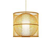 Hollow Multi Tiers Lantern Pendant Lamp, E27 Chinese Style Creative Bamboo Cage Hanging Light, Hand Weaving Chandelier Modern Simple Retro Home Lighting, Indoor Decoration Fixture(Parc