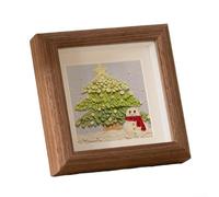 Hollow Oil Painting Frame 6 Inch for Displaying Child Art on Tabletop, Sturdy Photo Frame for 15x15cm Images with Secure Photo Placement (Coffee color)