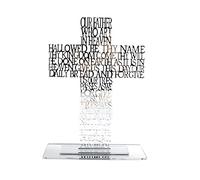 Hollow Out Acrylic Father Scriptures For With Stand Religious Standing Crucifix Catholic Prayer Relics Sculpture Ornament Home Decor