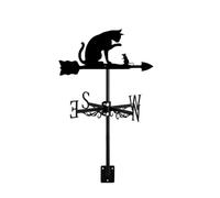 Hollow Out Animal Shape Metal Weathervane for Outdoor Roof Yard Garden Farmhouse Decorative with Cat and Mouse Ornament Wind Vane, Style E (Style A)