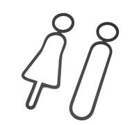 Hollow-Out Bathroom Sign Set, Elegant Hanging Decor For Offices, 2-Piece Gender Symbols For Restroom, Bathroom Door And Wall(Black)