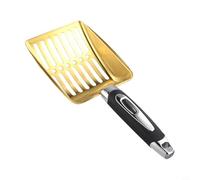 Hollow Out Fireplace Ash Shovel | Heat-Resistant Iron Fire Scoop with Perforated Head for Efficient Ash Removal from Wood Stoves | Grills and Traditional Hearths(Gold)