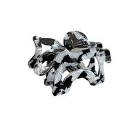 Hollow Out Hair Claws Clip with Strong Grip, Black and white flor