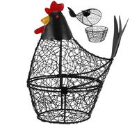 Hollow-Out Iron Wire Chicken Egg Basket Funny Kitchen Countertop Egg Holder for Home, Chicken Basket, Wire