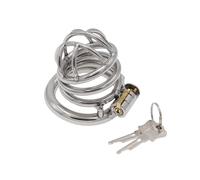 Hollow Out Metal Penis Cage,Stainless Steel Short Chastity Lock, Male Chastity Device,Locked Penis to Prevent Erection Bondage Breathable, for Men Sex Toys Adult Game(50mm-3)