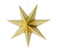 Hollow Out Paper Star Lantern Hanging Star Lampshade Decoration for Weddings Christmas Holiday Birthday Party Celebration (Matte Gold)