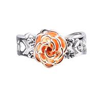 Hollow Out Rose Ring Antique Electroplated Flower Women's Ring in Five Sizes Masculine Rings for Men (A, 9)