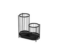 Hollow-Out Umbrella Holder with Drip Tray, Round Stand for Small and Large Umbrellas, Billiard Cues, Baseball Bats, and Kids Toys, Space-Saving and Drip-Free Solution for Home and Office