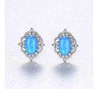 Hollow Pattern Opal Stud Earrings For Women Elegant Female Wedding Earrings Jewellery Carving
