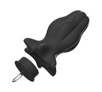 Hollow Peeping Butt Plug Enema Flushing Device Sex Toy Silicone Leak-Proof Butt Plug Texture Massager with Expanded Flower-Shaped Base