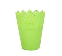 Hollow Plastic Flower Pot with Crown Lace Pierced Design, Decorative