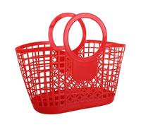 Hollow Plastic Shopping Baskets, and-Held Practical Toy Organizer, Kitchen Fruit Vegetable Storage Snack Organizer(red)