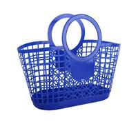 Hollow Plastic Shopping Baskets, and-Held Practical Toy Organizer, Kitchen Fruit Vegetable Storage Snack Organizer(blue)