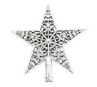 Hollow PVC Star Tree Top Decoration for Holiday, Silver 15CM