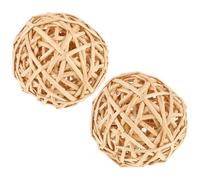 Hollow Rattan Balls Decorative Wicker Ornaments 2pcs