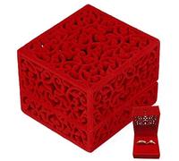 Hollow Red Ring Box Couple Double Ring Bearer Box for Wedding Engagement Gift Favor Jewelry Organizer Packing Boxes for Valentine's Day