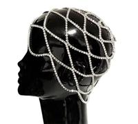 Hollow Rhinestone Mesh Headwear Wedding Head Chain Jewelry Women Luxury Crystal Headband Head Cap Hair Accessories