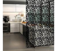 Hollow Room Divider, 12pcs Hollow Room Divider Screen Hanging Panel Curtain Partitions Diy Art Decor Home Partition Decor 40 X 40 X 0.8 Cm(Black)