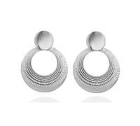 Hollow Round Disc Dangle Earrings for Women Boho Minimalist Metal Geometric Large Statement Dangling Drop Earring Lightweight Trendy Holiday Cocktail Party Fashion Jewelry, S, Metal, No Gemstone
