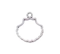 Hollow Shell Charms For Wind Chime Pendants, 17x18mm, Antique Silver Color, 10 Pieces