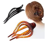 Hollow Simple Hair Claw Clips for Thick Hair - 2pcs Plastic Nonslip Jumbo Hair Clips Strong Hold Hair Jaw Clips Big Hair Clips French Design Hair Styling Accessories for Women Girls