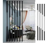 Hollow Single Room Divider for Column Decoration Black Privacy Panel Desk Divider No Drilling 45cm-295cm High