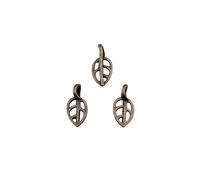 Hollow Small Leaf Charms For Wind Chime Pendants, 10x5mm, Antique Bronze Color, 40 Pieces