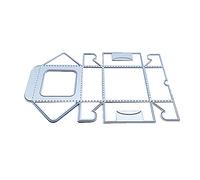 Hollow Square Candy Gift Box Stitched Metal Cutting Dies Stencil Handmade Folding for Case Embossing Tool Die Cuts Scrapbooking Paper Card Template Mold Decoration Craft Box Die Cuts for Card