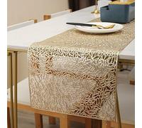 Hollow Table Runner - Elegant Gold Silver Rose Gold Non-slip PVC Decorative Table Mat, Heat Resistant Waterproof Placemat for Home Party Kitchen Dining Wedding (#1,150x30cm)