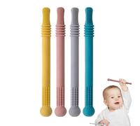 Hollow Teether Tube, Chew Straw Toy for Infant Toddlers, Baby Silicone Teething Toys Molar Teether Chew Toys for Boys Girls (Mixed Color)