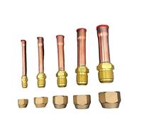 Hollow Thread Pillars,45 Degree SAE Brass Pipe Fitting Connector Adapeter 1/4" 3/8" 1/2" 3/4" Flare with Copper Tube for Air Conditioner(9.52mm 3l8 Inch)