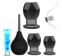 Hollow Tunnel Butt Vaginal Plug with Matched Stopper Anus Dilator Anal Training Stimulation Anal Stretching Douche Enema Sex Toys for Women Men 3pcs
