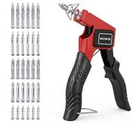 Hollow Wall Anchors Setting Tool Kit, 30pcs Molly Bolts, Metal Plasterboard Cavity Wall Fixings Anchors Plugs, Heavy Duty Hollow Wall Anchor Screw Mounting Plier Set - Red