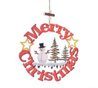 Hollow Wood Christmas Decoration 15cm with Hemp Rope(B)