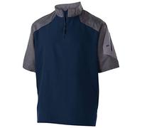 Holloway Men's Raider Pullover S/S 18u Shirt, Carbon PRT/Navy, XXXXL