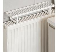 Hollowed-Out Design Radiator Top Cover, Breathable Floating Shelf with No Drilling Bracket, 30kg Load Bearing for Living Room and Bedroom