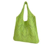 Hollowed Out Knitted Handbag Purse For Women Large Capacity Shoulder Bag Casual Travel Shopping Crocheted Beach Bag Women's Knitted Bag