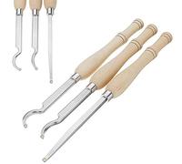 Hollower Carbide Tipped Wood Turning Tools, Lathe Chisel Tool with Round Carbide Insert Cutter, Gouge Scraper for Wood Hobbyist Or DIY Or Carpenter, Maple Hardwood Handle,4 PCS