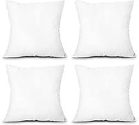 Hollowfibre Stuffed Square Cushions 18" x 18" Inner Polypropylene Cover Hypoallergenic Cushion Pad Insert Plump Pads Fillers Inserts Extra Filling Pad (Pack of 4(45cmX45cm))