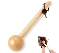 Hollowfly 1 Pcs Baseball Glove Mallet Baseball Hammer Rubber Wood with Leather Rope 12 Inch Shaping Hammer for Glove Break-in One-Piece Mallet (Natural Wood Color)