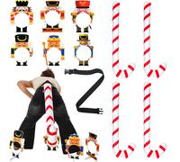 Hollowfly 12 Pcs Christmas Party Candy Cane Tail Games for Family Adults Holiday Trivia Winter Activities Fun Xmas Nutcracker Family Game for Christmas Party Supplies
