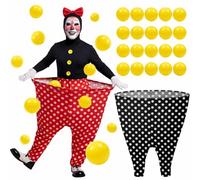 Hollowfly 22 Pcs Granny Pants Outdoor Game Giant Oversized Set Include 2 Granny Funny Pants and 20 Balls for Family Reunion Party Field Yard Outdoor Game(Polka Dot)