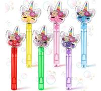 Hollowfly 24 Pcs Unicorn Party Supplies Mini Bubble Wands Unicorn Bubble Wands Bulk for Birthday Party Supplies Piñata Goodie Bag Stuffers Carnival Prizes Summer Gifts