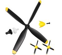 Hollowfly 3 Sets Spare Rc Plane Propellers Compatible with Mustang 500mm P51 Rc Plane 4 Channel Remote Control Airplane P51 with Propeller Savers Adapter, Yellow Nose
